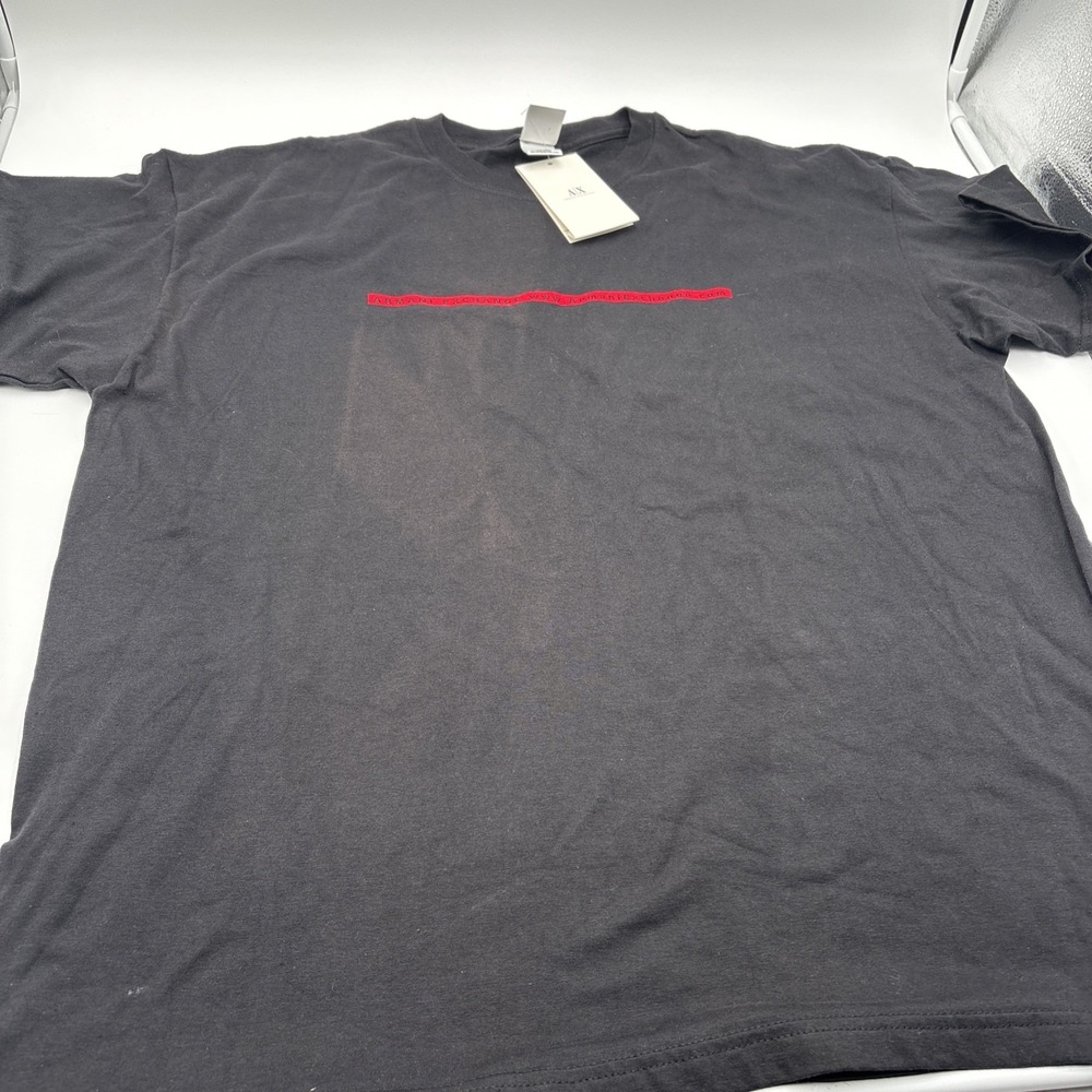 Armani Exchange T-shirt Mens Black Size Large New With Tags NWT Red Logo